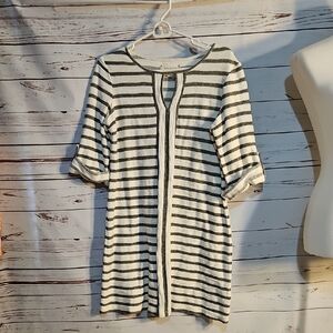 Max Edition Black and White 3/4‎ Sleeve Crew Neck Dress Size Small